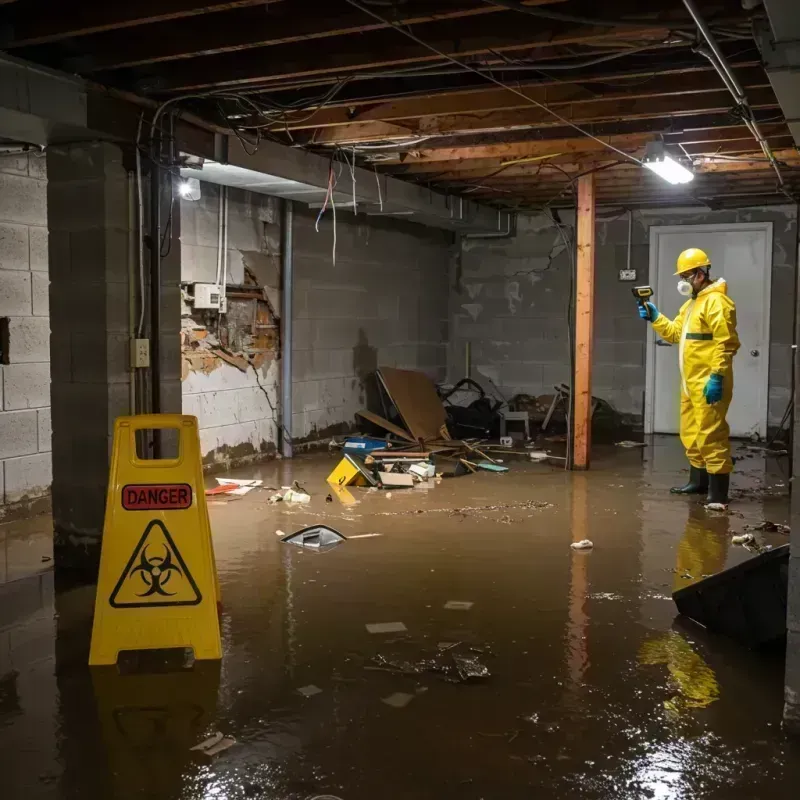 Flooded Basement Electrical Hazard in Sandoval, IL Property